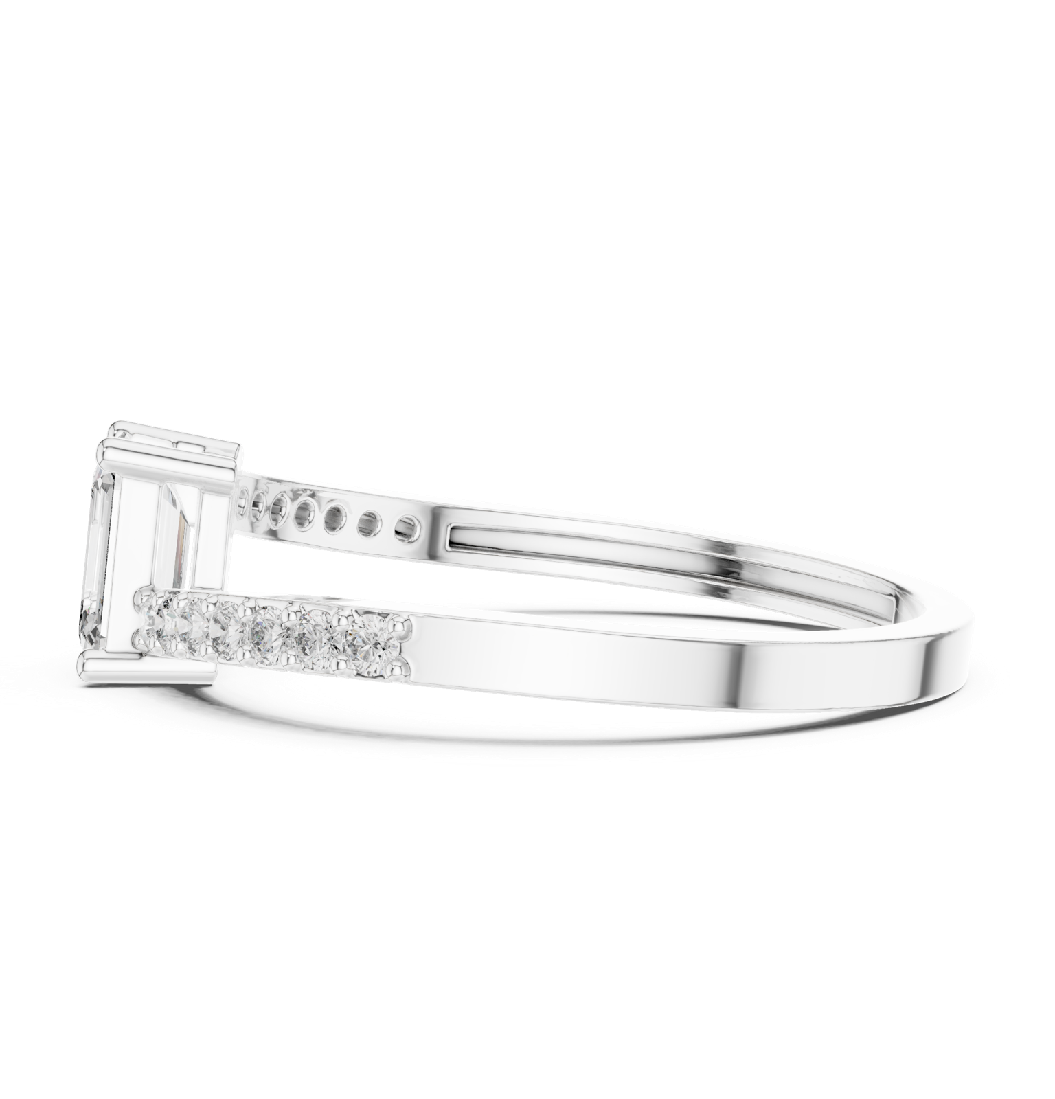 Gold Ring ALR-137, White Gold, view 3