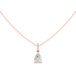 Gold Jewelry DDPO-009, Pear center stone, Rose Gold, view 4