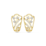 14K Solid Gold Lab Diamond Cluster Earrings, Yellow Gold