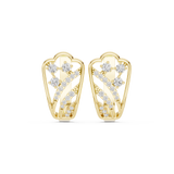14K Solid Gold Lab Diamond Cluster Earrings, Yellow Gold