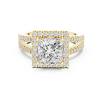 Gold Ring DDLR-350, Princess center stone, Yellow Gold, view 4