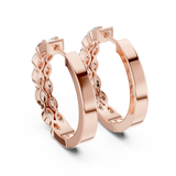 Gold Earrings L02-348, Rose Gold, view 3
