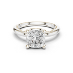 Gold Ring, Cushion center stone, White Gold