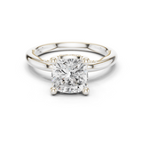 Gold Ring, Cushion center stone, White Gold