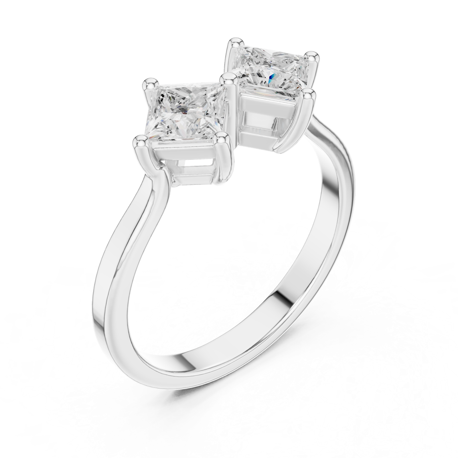 Gold Ring DDLR-490, White Gold, view 2
