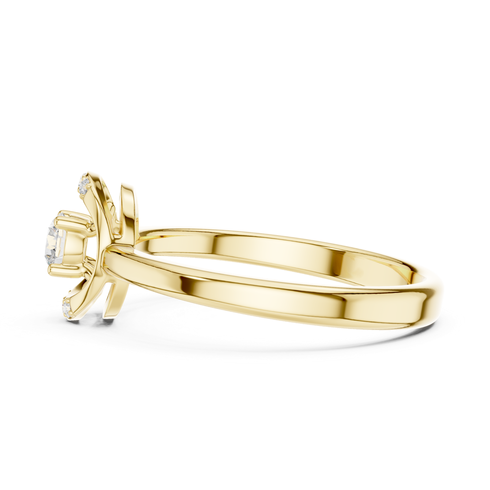 Gold Ring DDLR-844, Yellow Gold, view 3