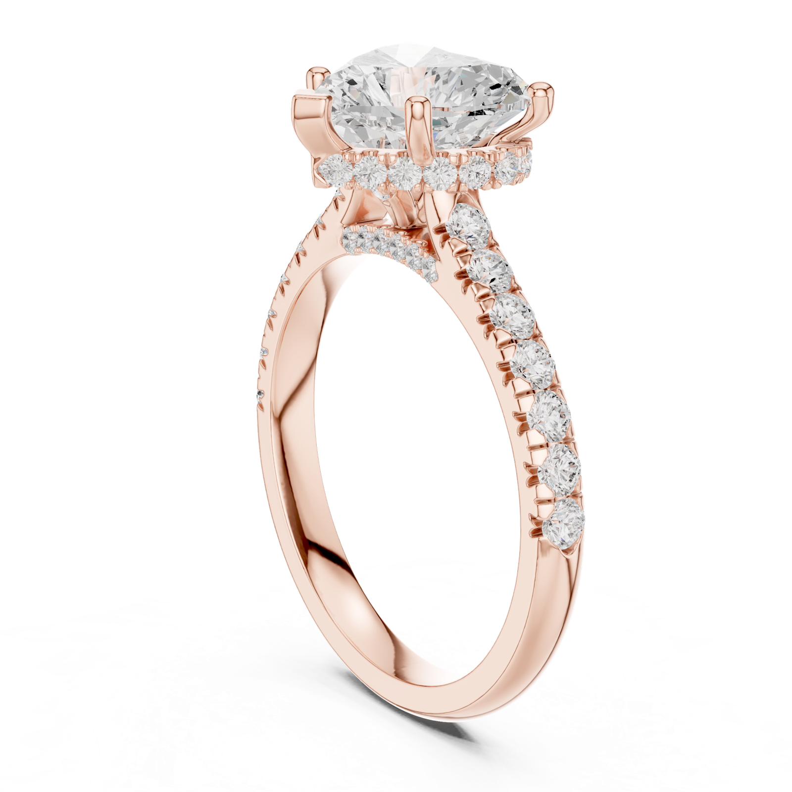 Gold Ring DDLR-258, Rose Gold, view 1