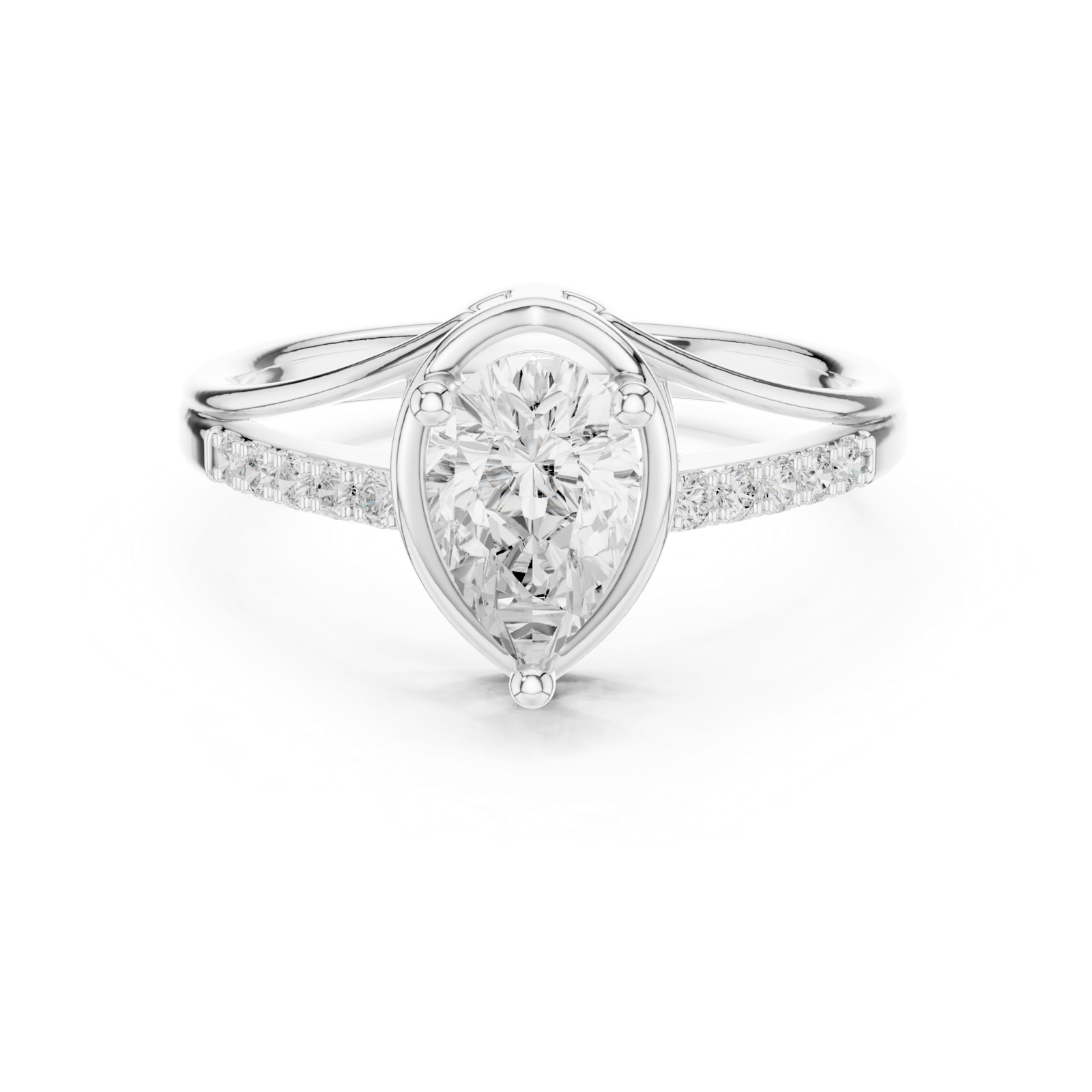 Gold Ring DDLR-517, White Gold, view 4