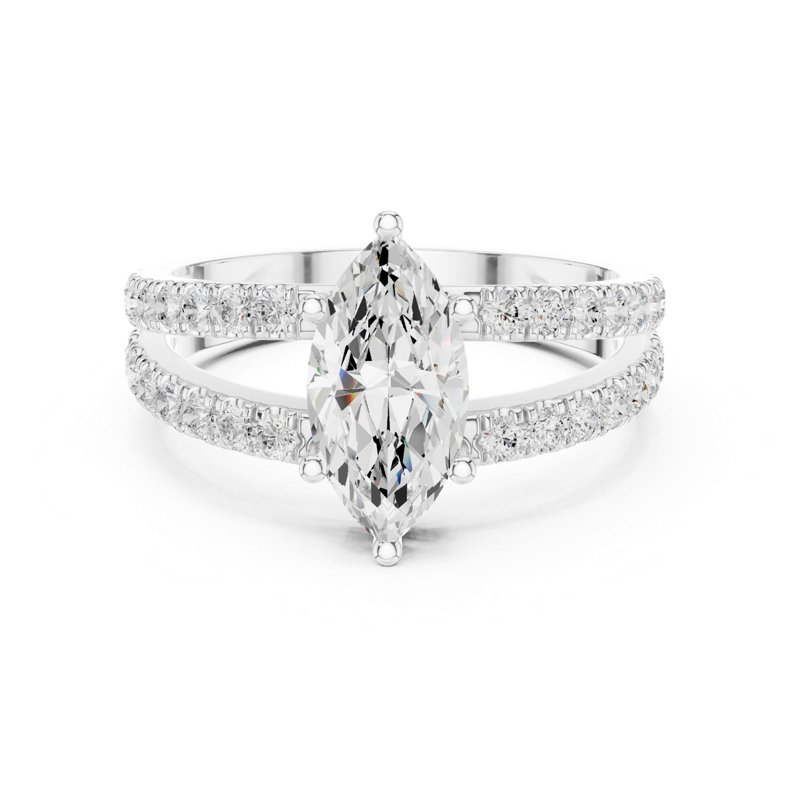 Gold Ring DDLR-1102, White Gold, view 4