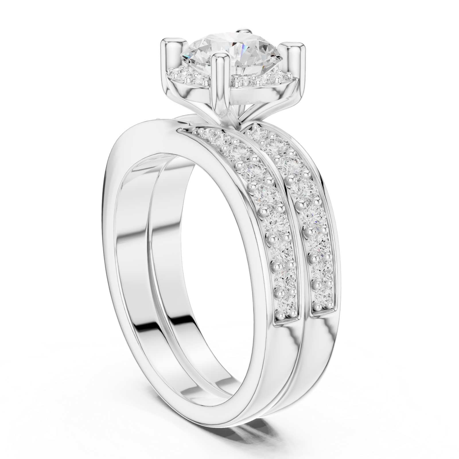Gold Ring DDLR-294, White Gold, view 1