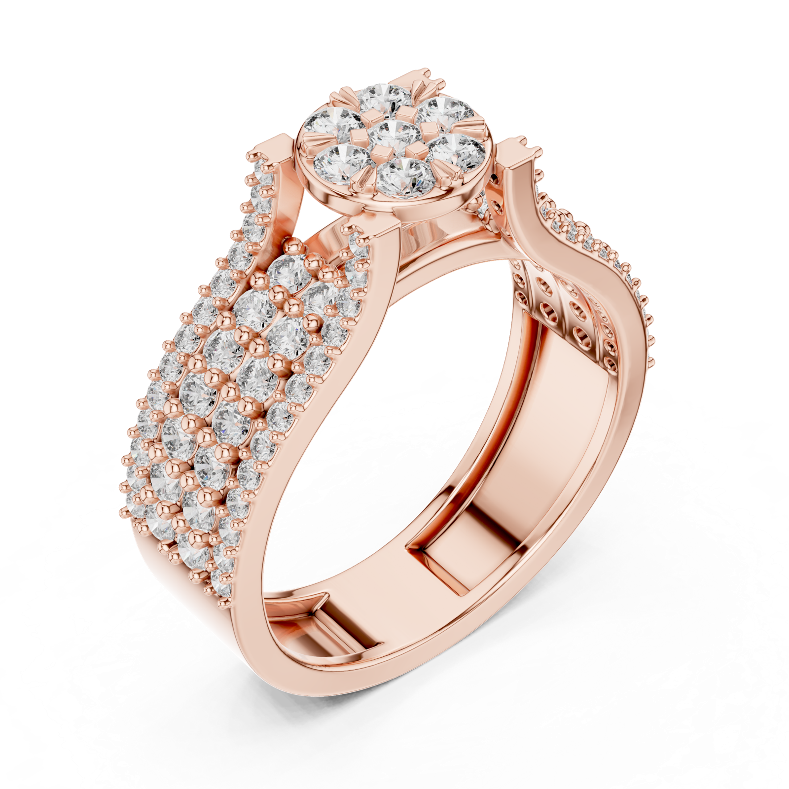 Gold Ring L03-1311, Rose Gold, view 2