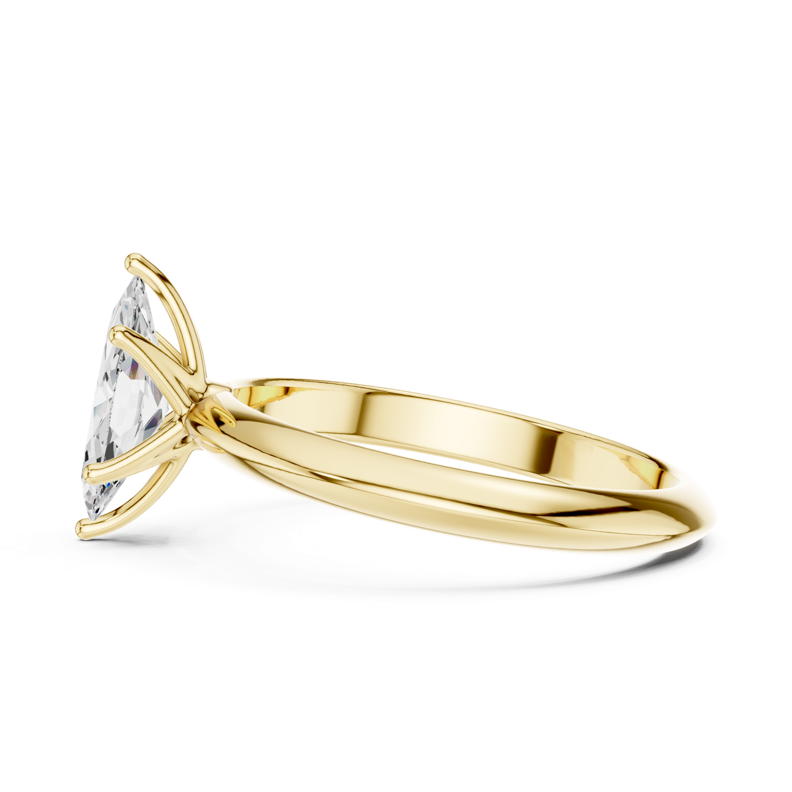 Gold Jewelry L36-6, Marquise center stone, Yellow Gold, view 3