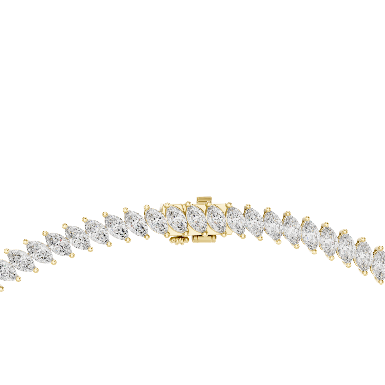 14K Solid Gold Lab Diamond Tennis Necklace, Yellow Gold, view 4