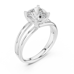 Gold Jewelry L36-9, Cushion center stone, White Gold, view 2