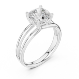 Gold Jewelry L36-9, Cushion center stone, White Gold, view 2