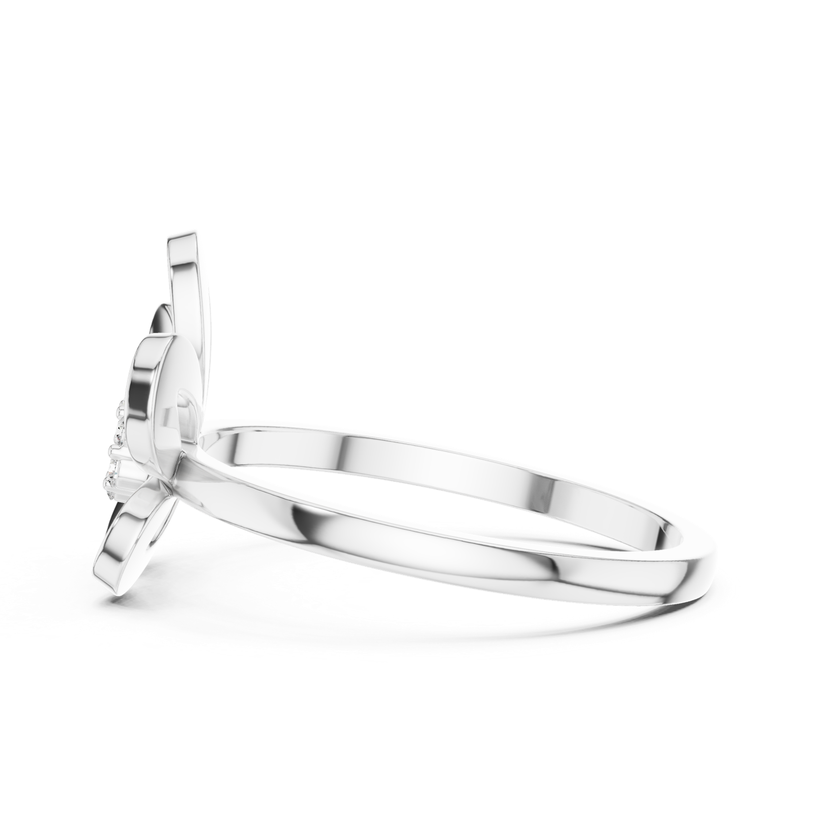 Gold Ring DR-6202, White Gold, view 3