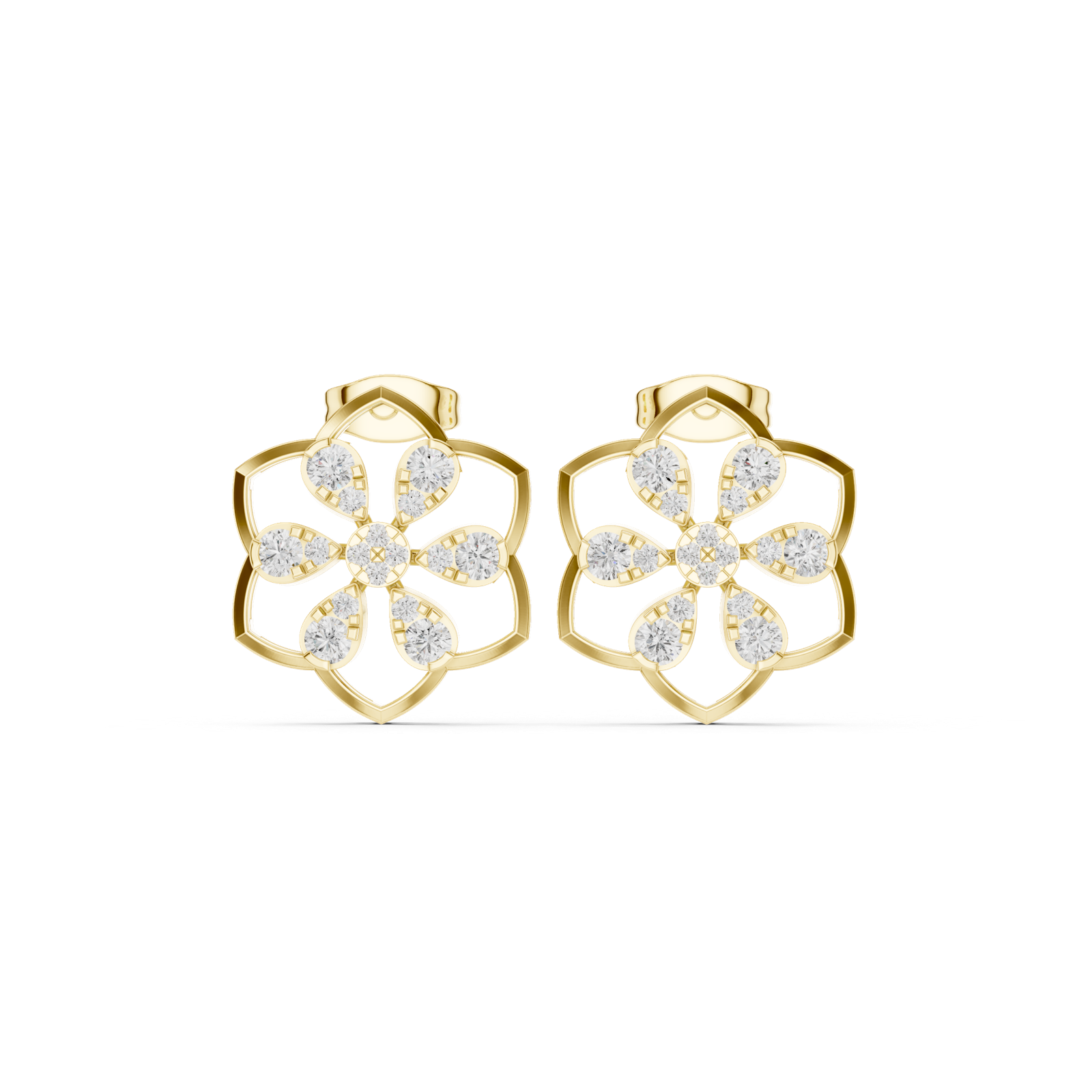 Gold Earrings 9-10018PE, Yellow Gold