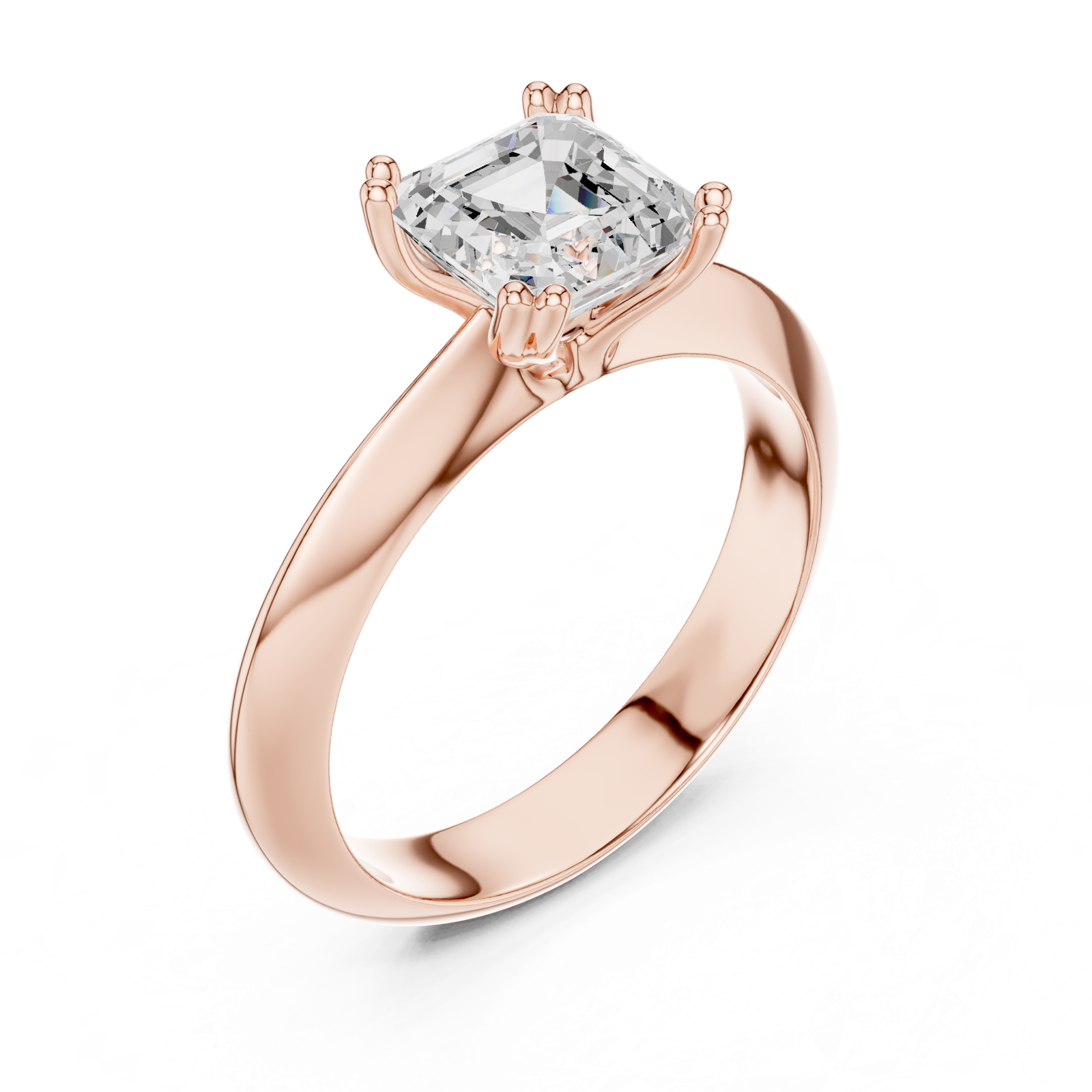 Gold Jewelry L36-8, Asscher center stone, Rose Gold, view 2