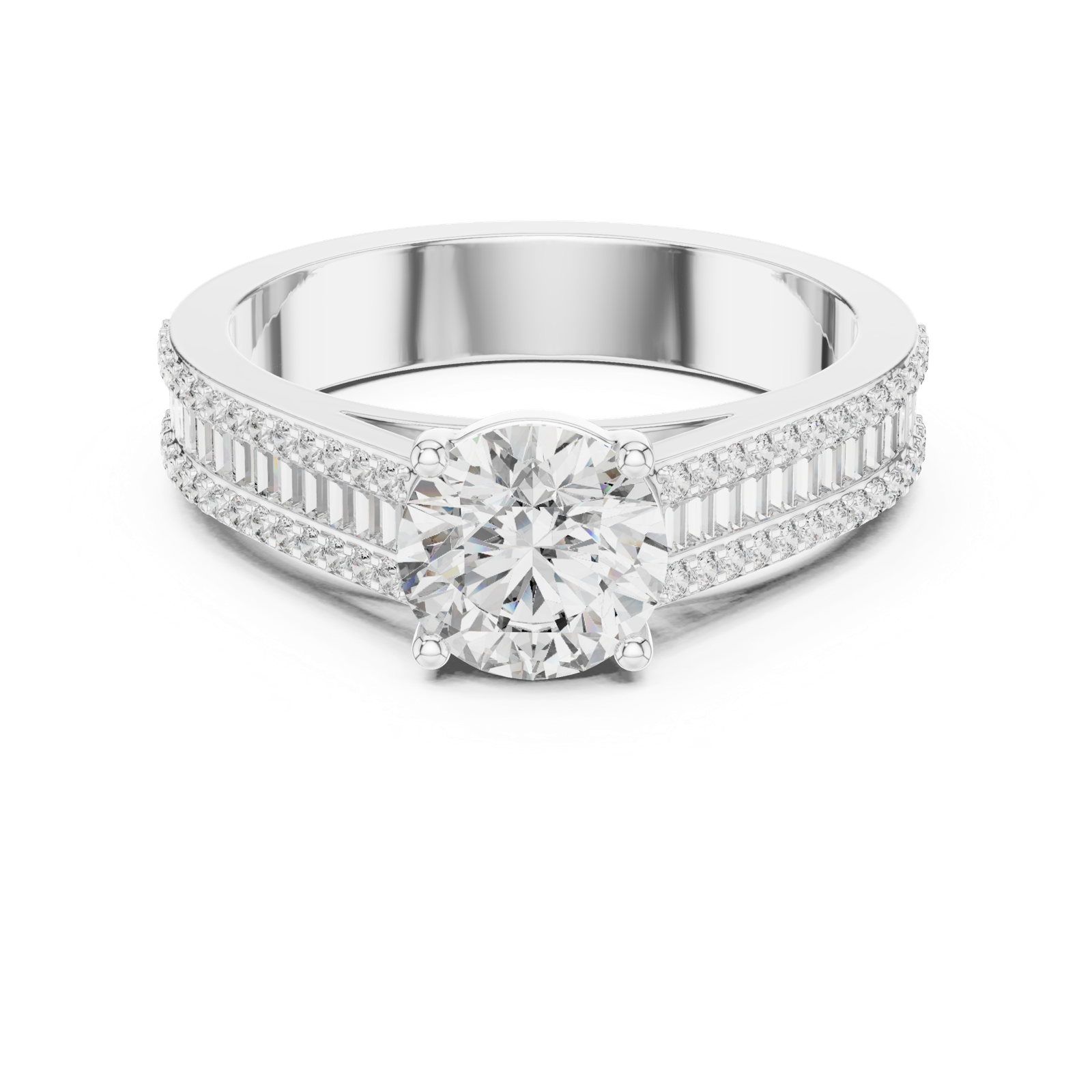 Gold Ring DDLR-191, White Gold, view 4