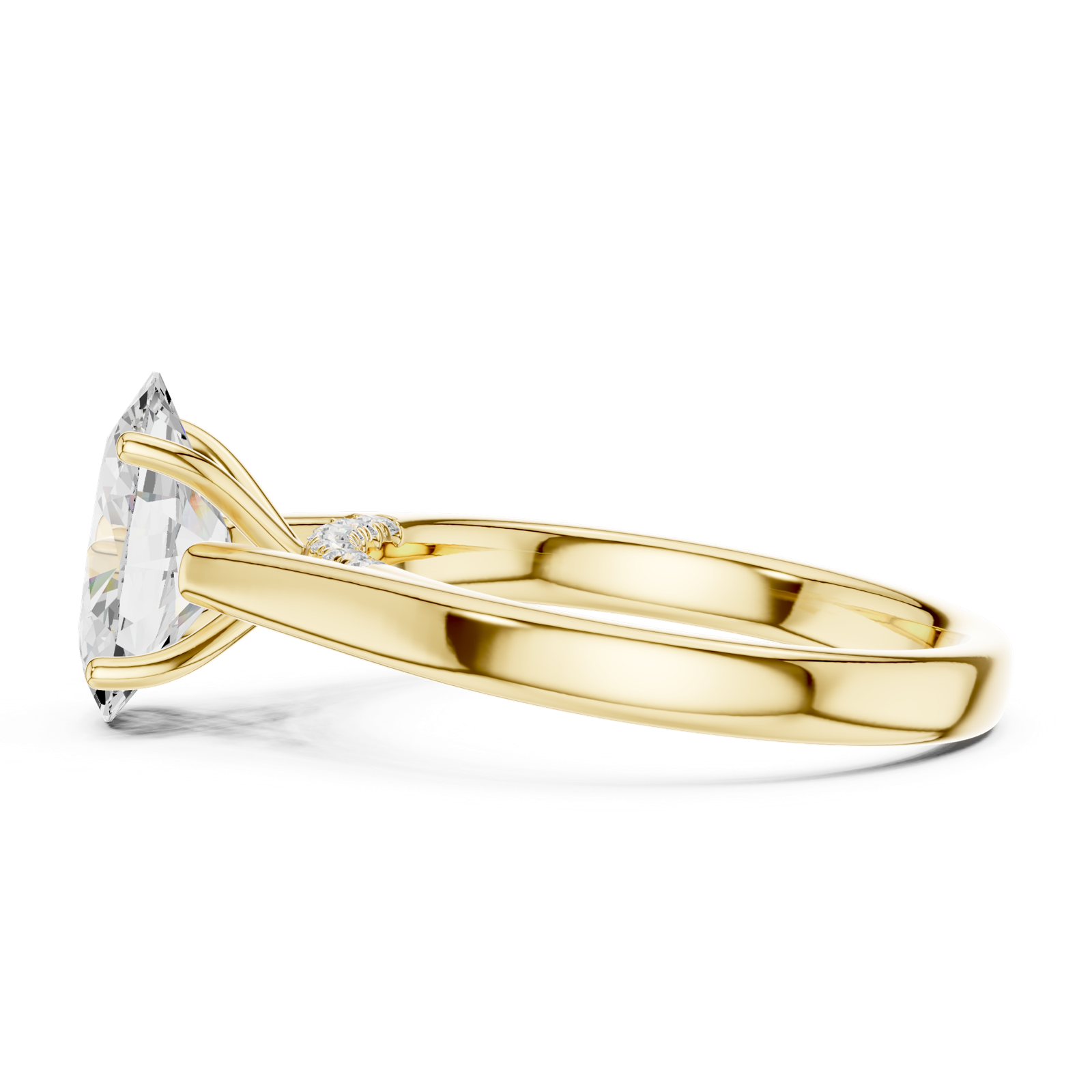 Gold Jewelry L36-18, Oval center stone, Yellow Gold, view 3