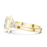 Gold Ring DDLR-342, Princess center stone, Yellow Gold, view 3
