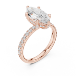 Gold Ring DDLR-161, Marquise center stone, Rose Gold, view 2
