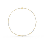14K Solid Gold Lab Diamond Tennis Necklace, Yellow Gold