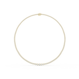 14K Solid Gold Lab Diamond Tennis Necklace, Yellow Gold