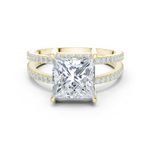 Gold Jewelry L36-13, Princess center stone, Yellow Gold