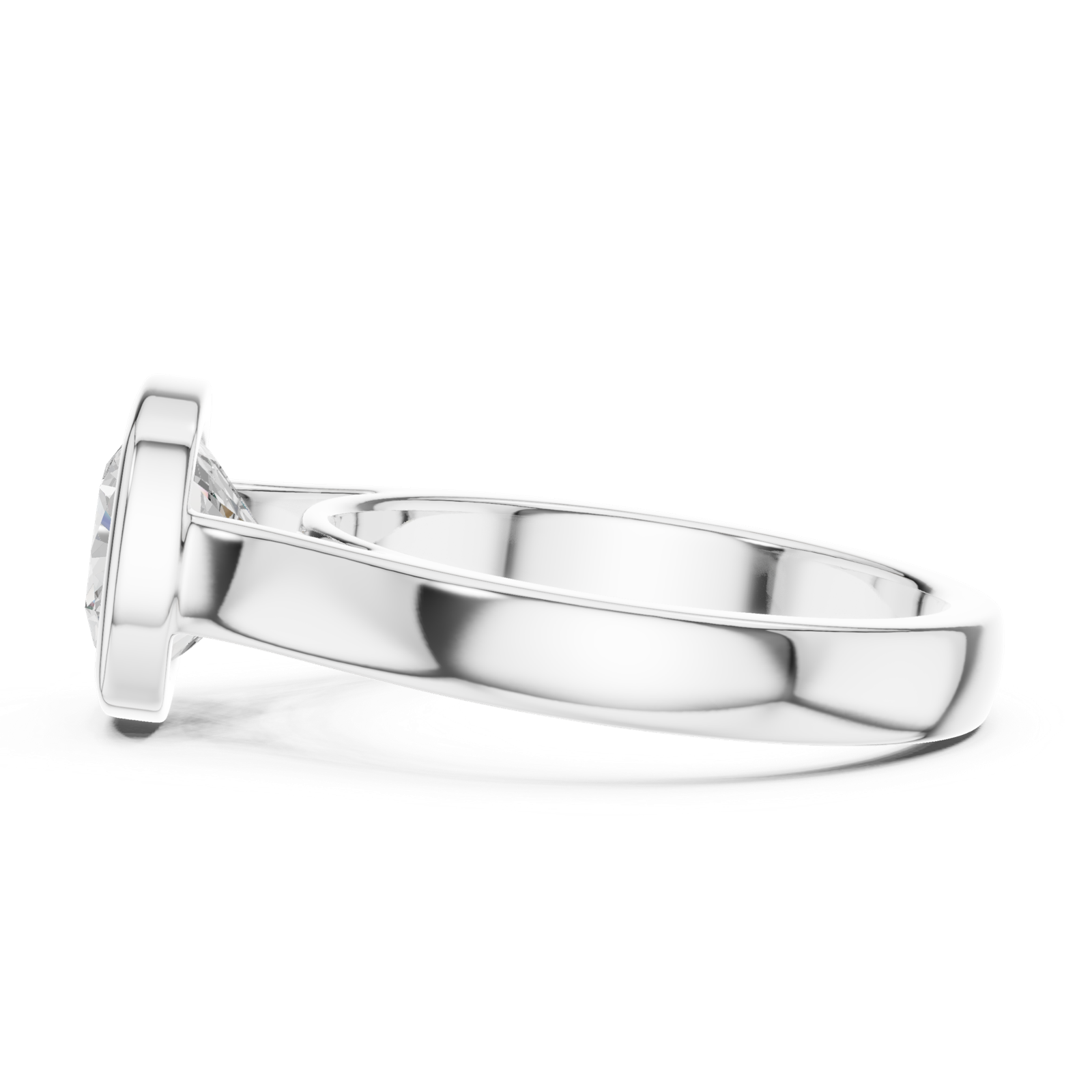 Gold Jewelry L36-3, Cushion center stone, White Gold, view 3