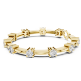 14K Solid Gold Lab Diamond Bracelet, Yellow Gold, view 1