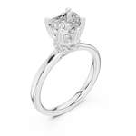 Gold Ring DDLR-176, Heart center stone, White Gold, view 2