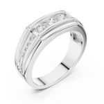 Gold Men's Ring GGR-0014, White Gold, view 2