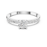 Gold Ring HLR-111, White Gold, view 4