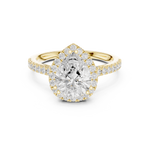 Gold Ring DDLR-255, Pear center stone, Yellow Gold, view 4