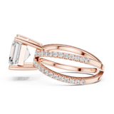 Gold Jewelry, Asscher center stone, Rose Gold, view 3