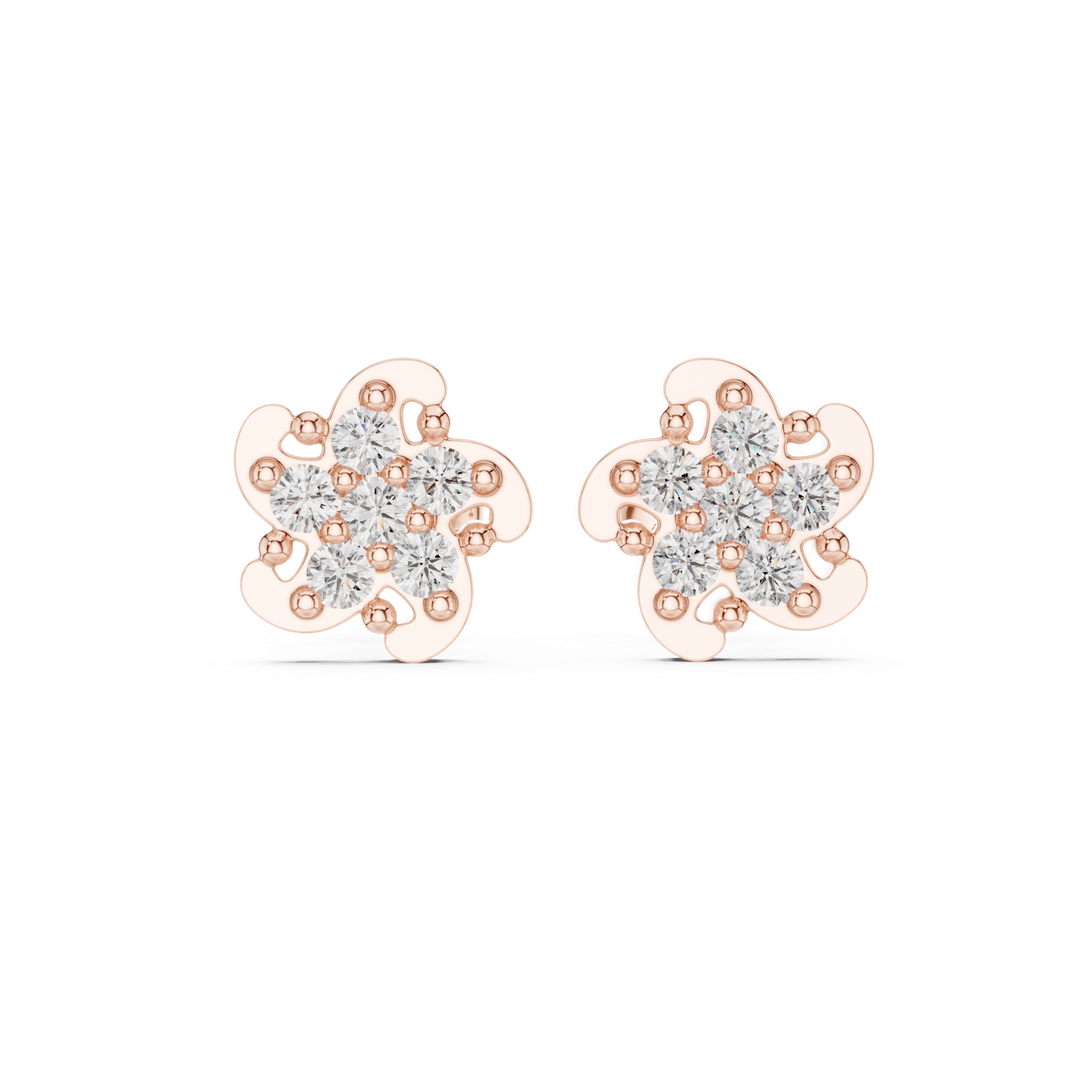 Gold Earrings 9-10033E, Rose Gold