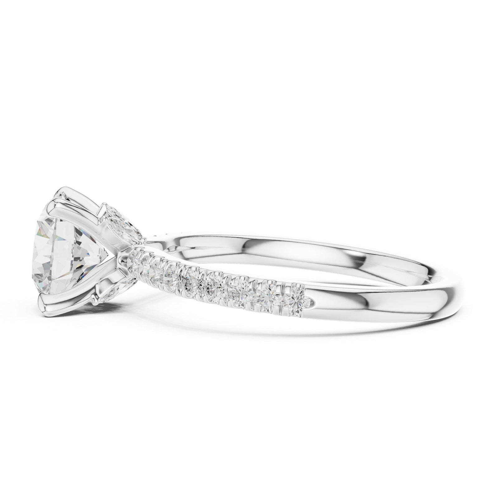Gold Ring DDLR-1016, White Gold, view 3