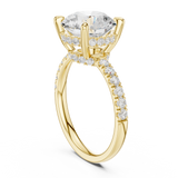 Gold Ring DDLR-259, Round center stone, Yellow Gold, view 1