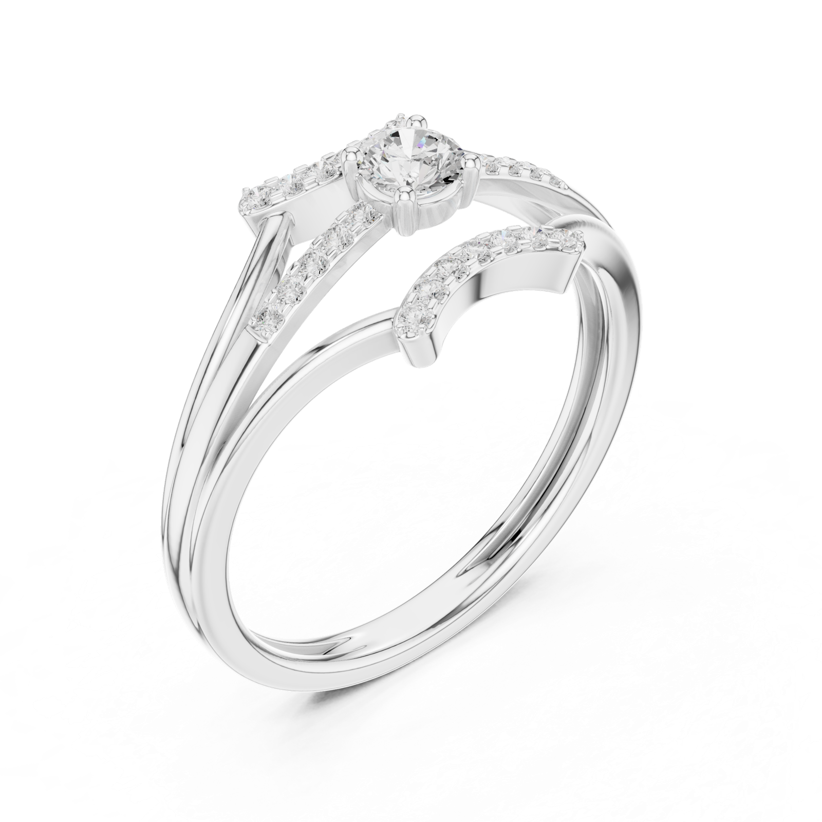 Gold Ring DDLR-843, White Gold, view 2