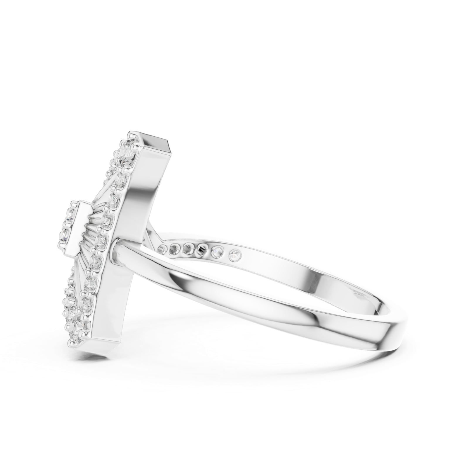 Gold Ring LR-01 (87), White Gold, view 3