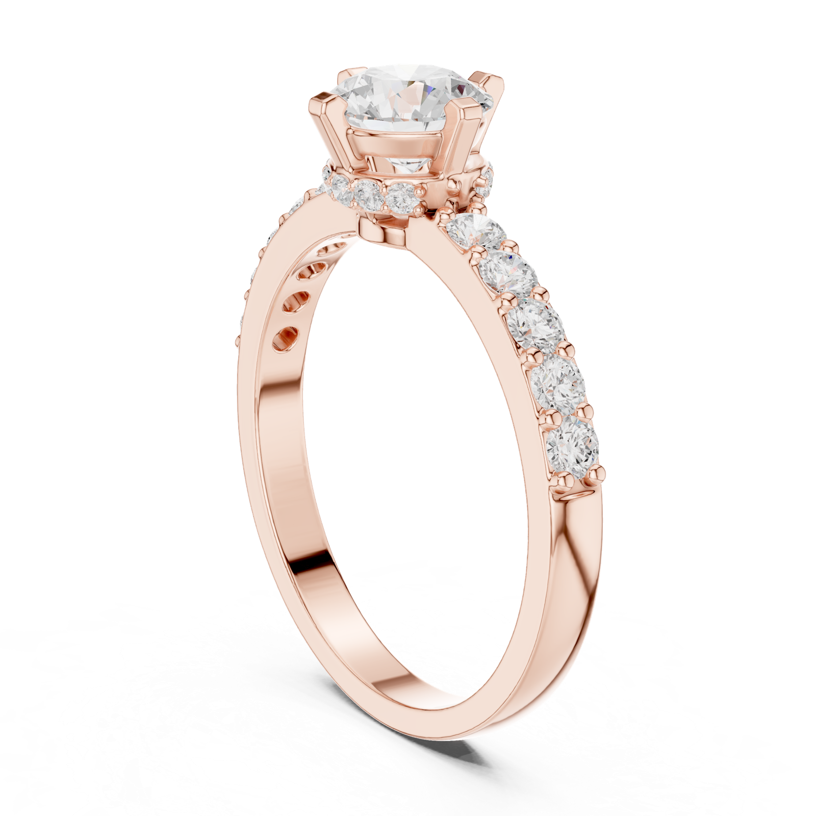 Gold Ring HLR-47, Rose Gold, view 1