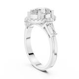 Gold Ring DDLR-342, Pear center stone, White Gold, view 1