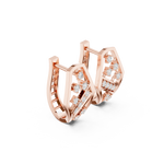 14K Solid Gold Lab Diamond Cluster Earrings, Rose Gold, view 1