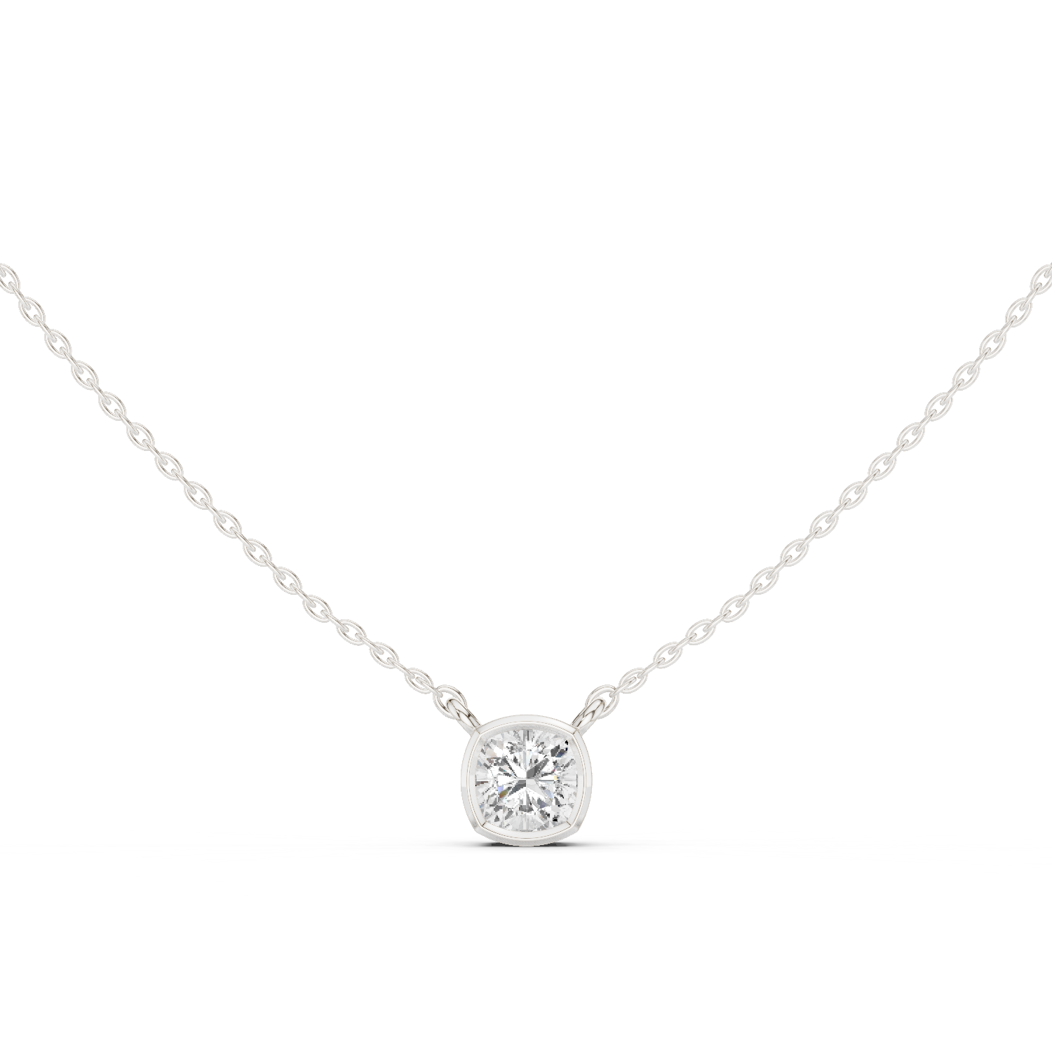 Gold Jewelry, Cushion center stone, White Gold