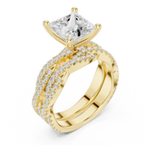 Gold Ring DDLR-300, Princess center stone, Yellow Gold, view 2
