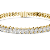 14K Solid Gold Lab Diamond Bracelet, Yellow Gold, view 4