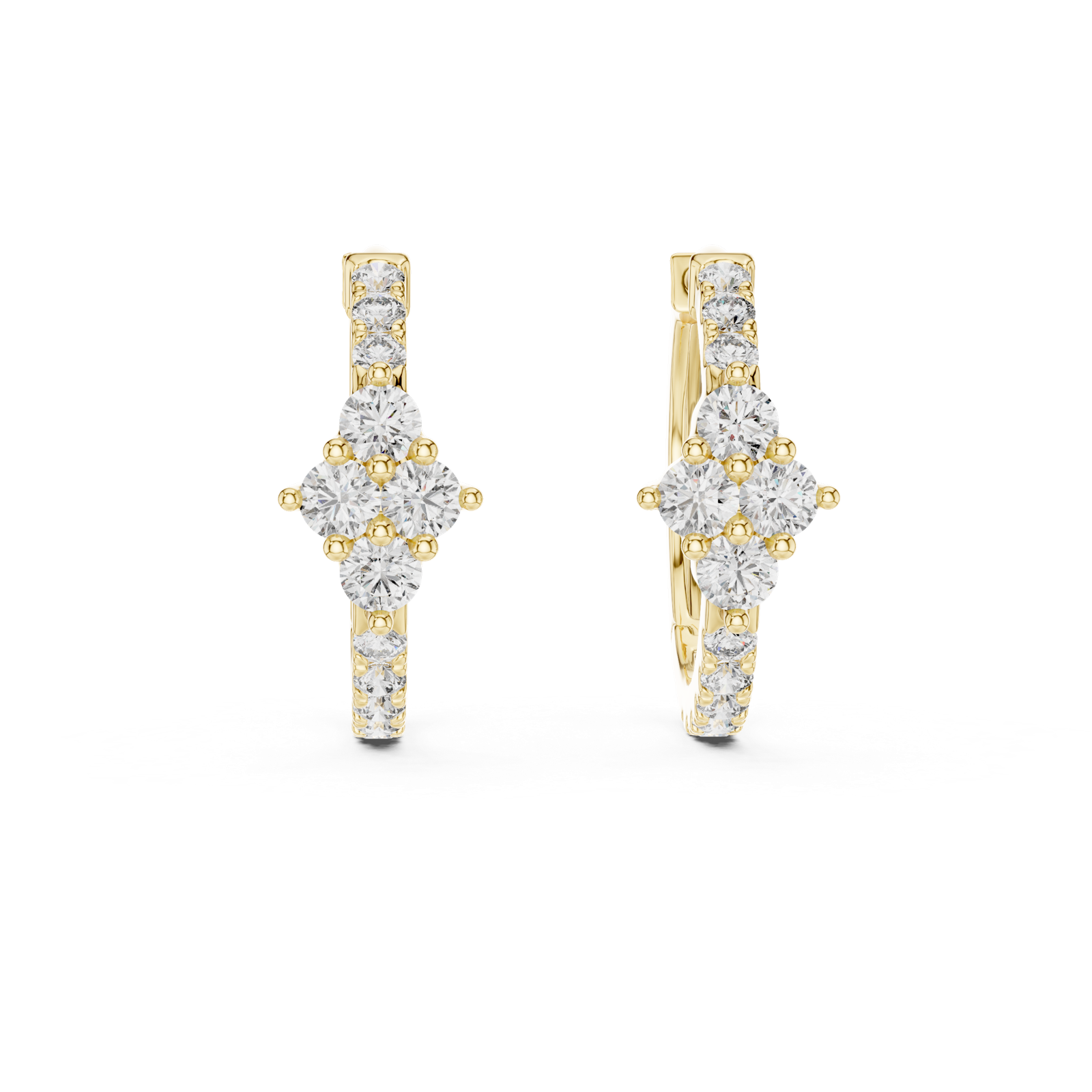 Gold Earrings L02-320, Yellow Gold