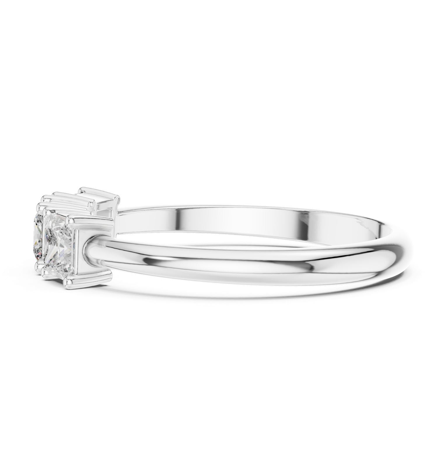 Gold Ring HLR-109, White Gold, view 3