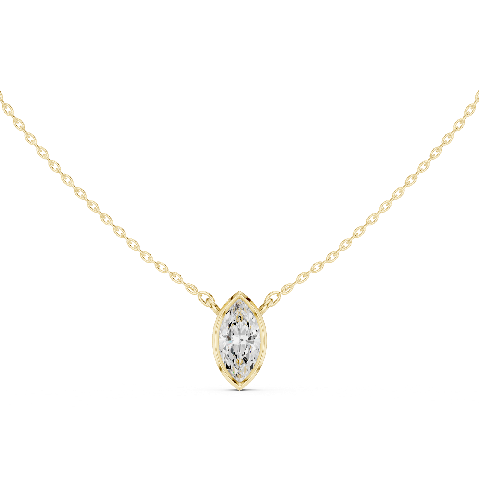 Gold Jewelry DDPS-001, Marquise center stone, Yellow Gold, view 4